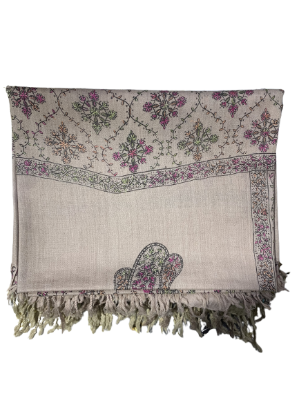 Women’s Wool Shawl – Handmade Embroidered Chitrali Winter Wrap – Heritage Inspired