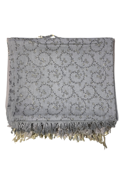 Women’s Wool Shawl – Handmade Embroidered Chitrali Winter Wrap – Refined Embroidery Look
